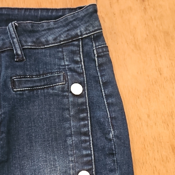 Crazy Train Dark Blue Flare Jeans with White Accents - Picture 5 of 5